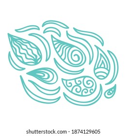 Decorative nature pattern of water drops. Vector illustration