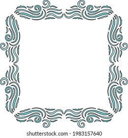 Decorative nature sea frame. Vector illustration