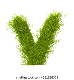 Decorative nature vector letter V