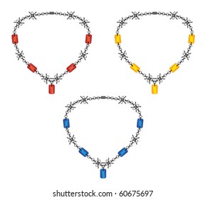 Decorative necklaces with gemstones