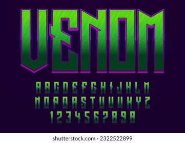 decorative neon green venom editable text effect vector design