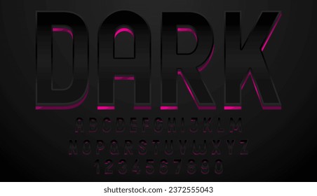 decorative neon pink black editable text effect vector design