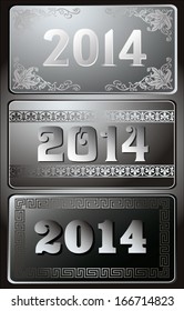 Decorative New Year 2014 vector design