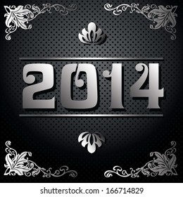 Decorative New Year 2014 vector design