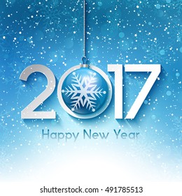 Decorative New Year background with snowflakes