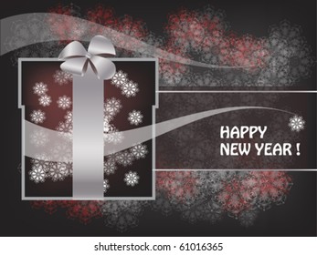 Decorative New Year postcard, vector illustration.