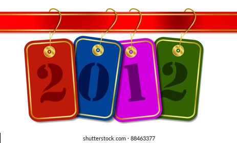 Decorative New Year's 2012 Tags (EPS10 Vector)