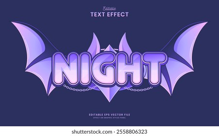 decorative night bat editable text effect design