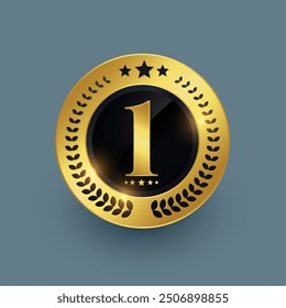 decorative number 1 or one honor symbol for business leader vector