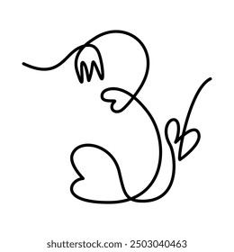 Decorative Number 3 with hearts and flower One continuous line Isolated lettering concept. Line Art - Powered by Shutterstock - Get 15% off with code: PIKWIZARD15
