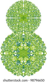 Decorative number 8. Vector. No mesh, transparency, blend.
