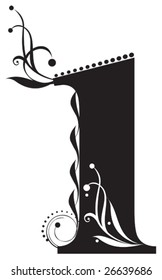 Decorative number with flowers for design