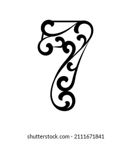 Plantilla de diseño de icono de número decorativo vectorial aislado