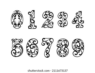 Plantilla de diseño de icono de número decorativo vectorial aislado