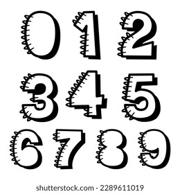 Decorative Number with Spiral, Vector Book theme.