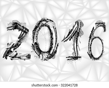 decorative numbers of 2016, vector EPS 10
