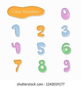Decorative numbers. Color funny numbers with linear contour