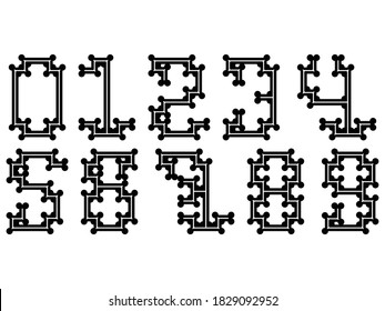 Decorative numbers isolated on white background.Vector numerals.