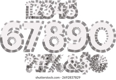 Decorative Numbers and Symbols Pattern Illustration for Graphic Design Projects