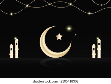Decorative objects in Islam. Vector ornaments for the month of Ramadan or Eid al-Fitr. Vector illustration. For used greeting card, poster, background.