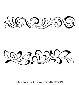 decorative oblong design with floral elements and vignettes. graphic decor