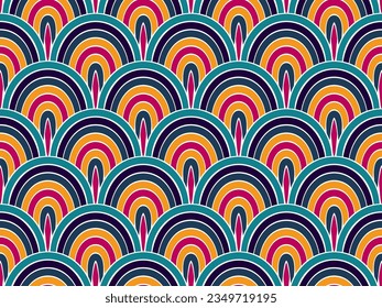 Decorative ocean fish squama vector endless ornament. Multicolored snakeskin texture. Clothing sea fish scale print. Artistic lizard squama background. Oriental stylized ornament.