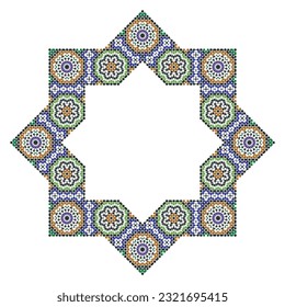 Dekorativer achteckiger Stern mit einem Ornament im arabischen Stil