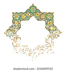 Estrella octogonal decorativa con un adorno en estilo árabe Efecto desintegrador
