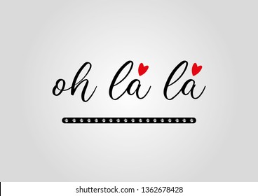 Decorative Oh La La Text with Rhinestone Ornament
