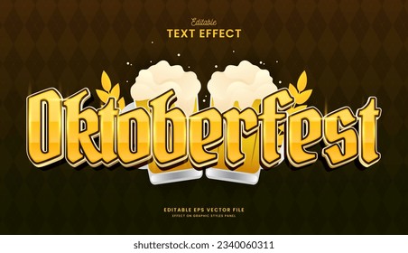 decorative oktoberfest germany festival editable text effect vector design