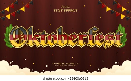 dekorativer Oktoberfest deutscher Festival bearbeitbarer Texteffekt Vektordesign