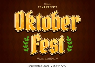 decorative oktoberfest germany festival editable text effect vector design