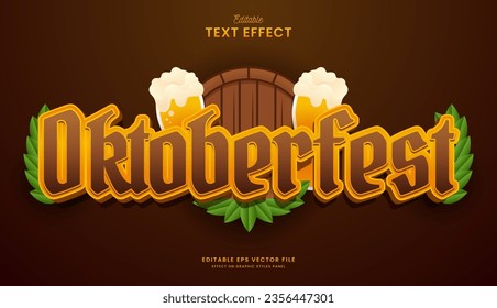 dekorativer Oktoberfest deutscher Festival bearbeitbarer Texteffekt Vektordesign