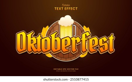 Diseño de efecto de texto editable del festival decorativo de Alemania de Oktoberfest