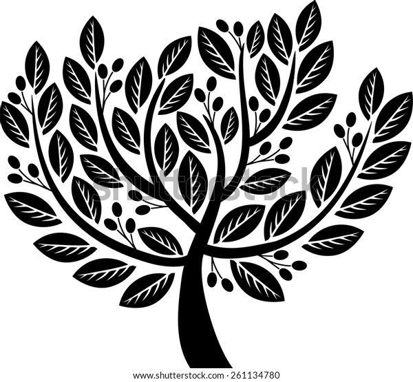 Decorative Olive Tree Stock Vector (Royalty Free) 261134780 | Shutterstock