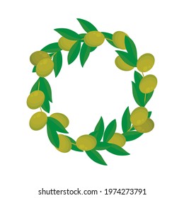 decorative olives wreath on background
