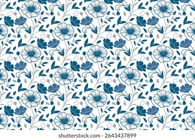 decorativo um padrão de rosa linha em layout abstrato com folhas e detalhes de haste para tecido de moda e embalagens

