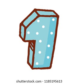decorative one number font dotted