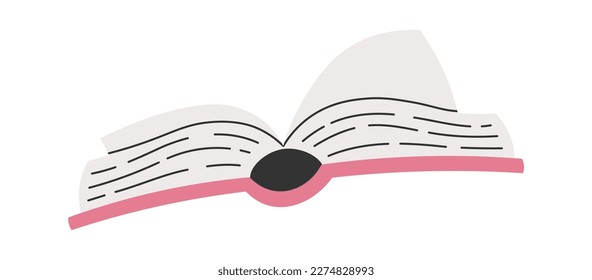 Decorative open book flat icon Reading literature. Vector illustration