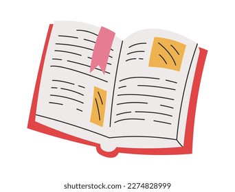 Decorative open book flat icon Reading literature. Vector illustration