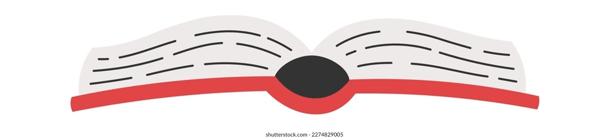 Decorative open book flat icon Reading literature. Vector illustration