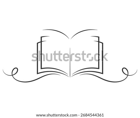 Decorative Open Book Vector Icon. An elegant divider and ornament for wedding or education vector.