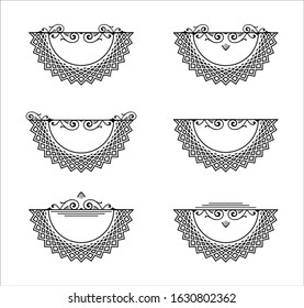Decorative openwork pattern mandala and elements for design 