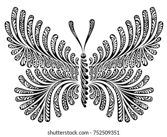 decorative openwork vector illustration of a beautiful butterfly