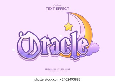 decorative oracle moon editable text effect vector design