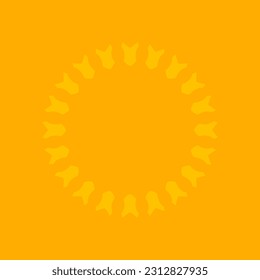 Fondo naranja decorativo con motivos circulares ornamentales. Diseño de plantilla de tarjeta. Ilustración vectorial.