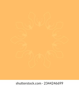Fondo naranja decorativo con motivos circulares ornamentales. Diseño de plantilla de tarjeta. Ilustración vectorial.