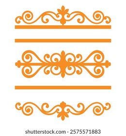 decorative orange ornamental borders for elegant and stylish designs