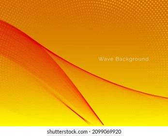 Decorative orange wave stylish background illustration vector
