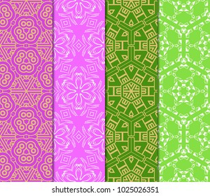 Decorative oriental pattern set. modern geometric design. vector illustration